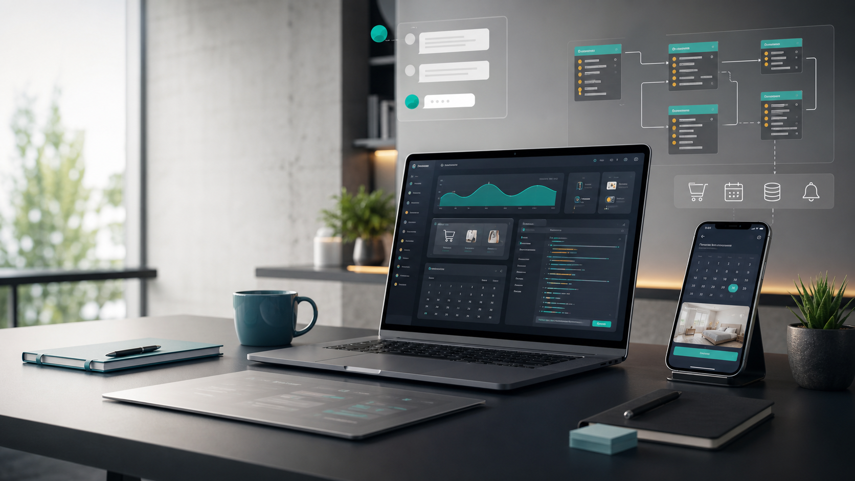 Moderní pracovní prostředí pro vývoj webových aplikací, rezervačních systémů a databází