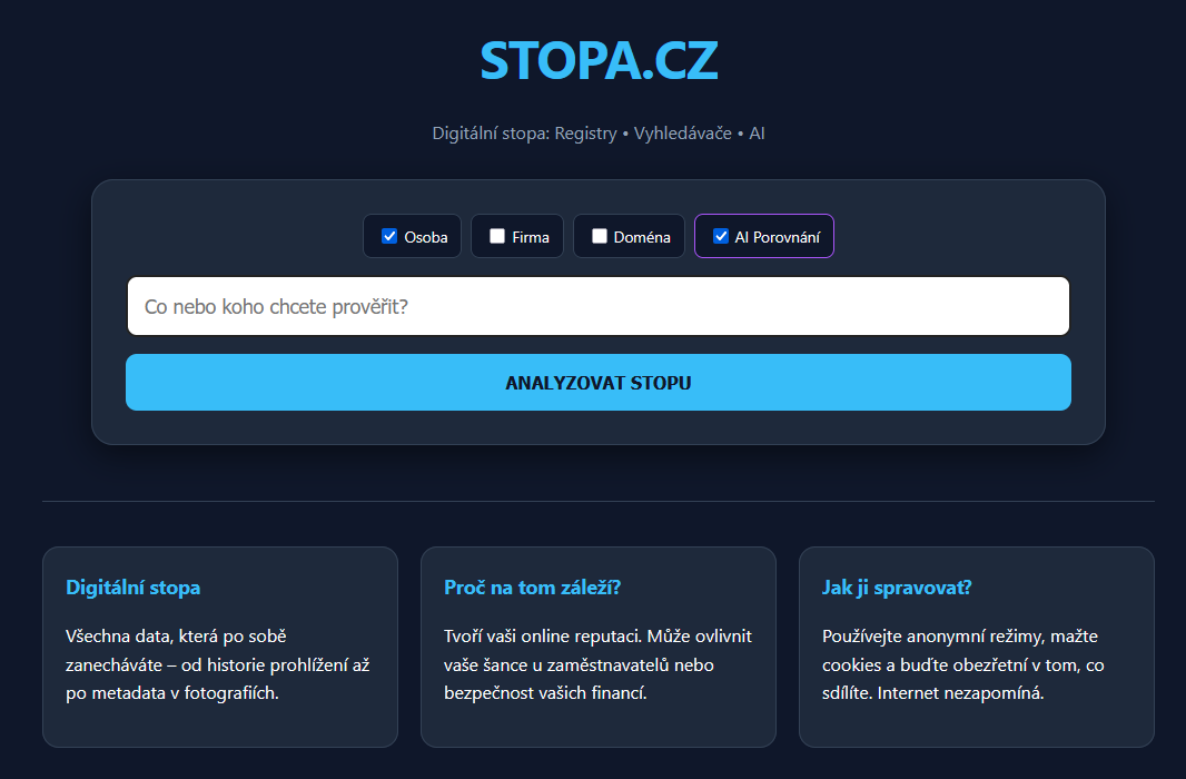 Náhled webu Stopa.cz